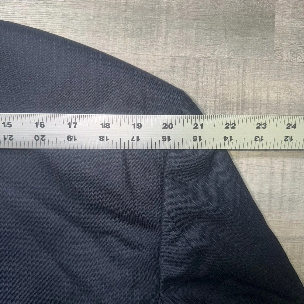 Brooks Brothers 346 Men's Suit 2-piece Wool Sz 46L Pants 38x31 Black Pinstripe